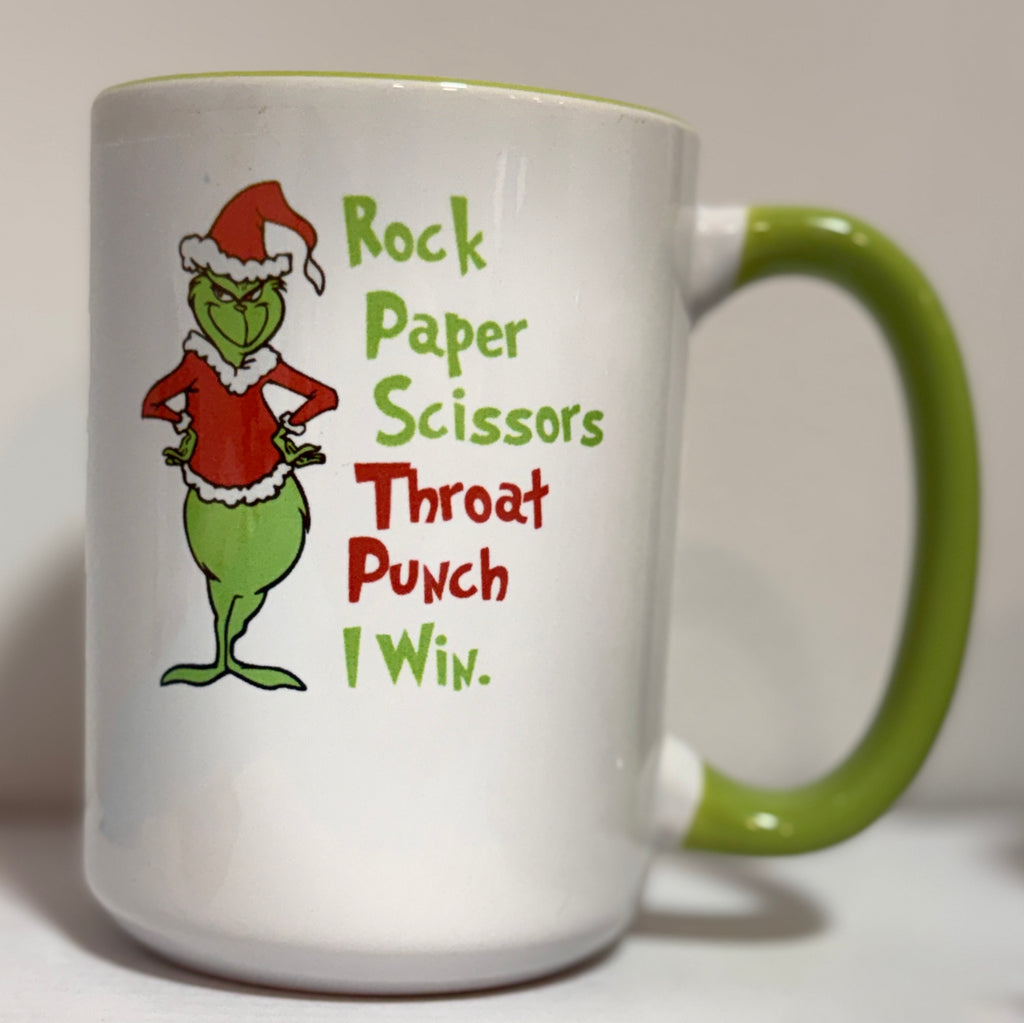 15 ounce (450mls) mugs with coloured handle & inside